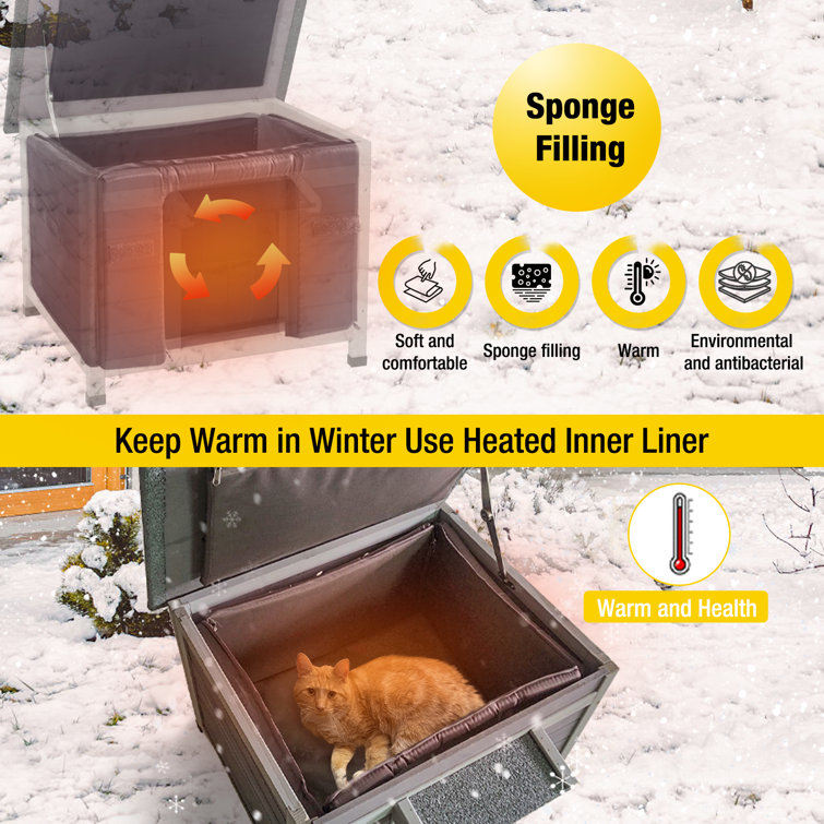 Insulated waterproof outdoor outlet cat shelter